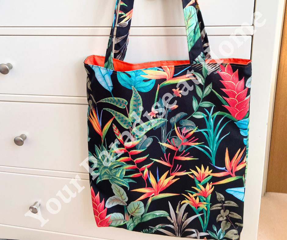 Bird of Paradise Tote Bag with zipped inside pocket