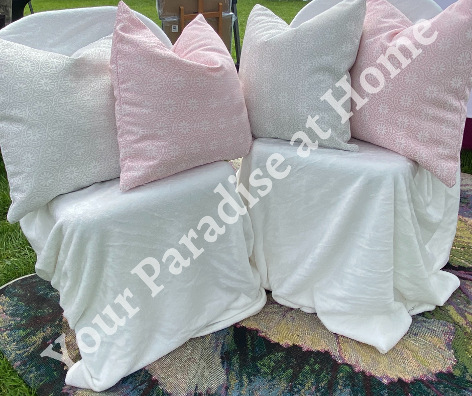 Pink Pastel Flowers Outdoor Cushion Cover