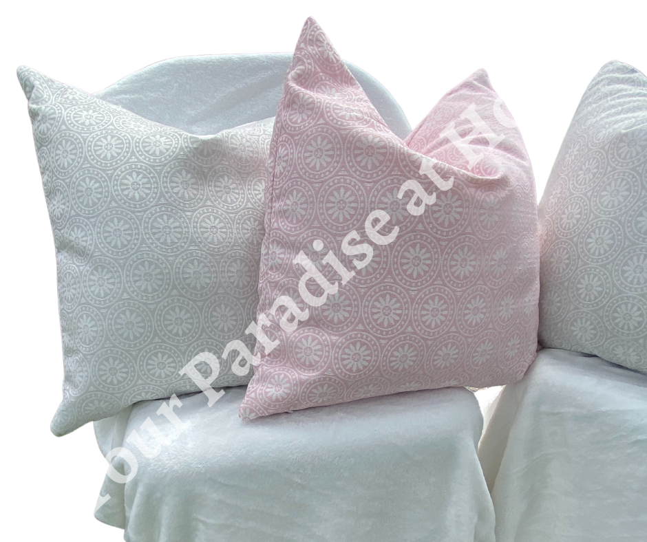 Grey Pastel Flowers Outdoor Cushion Cover