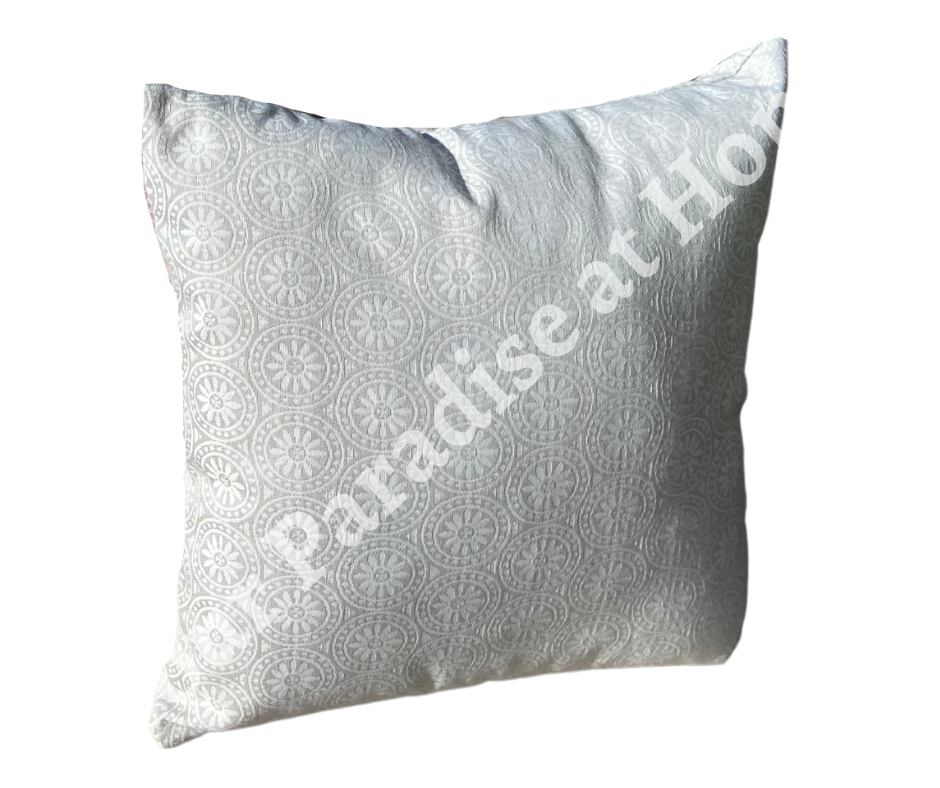 Grey Pastel Flowers Outdoor Cushion Cover