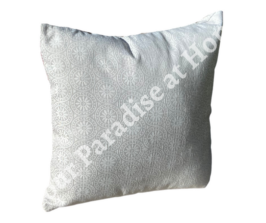 Grey Pastel Flowers Outdoor Cushion