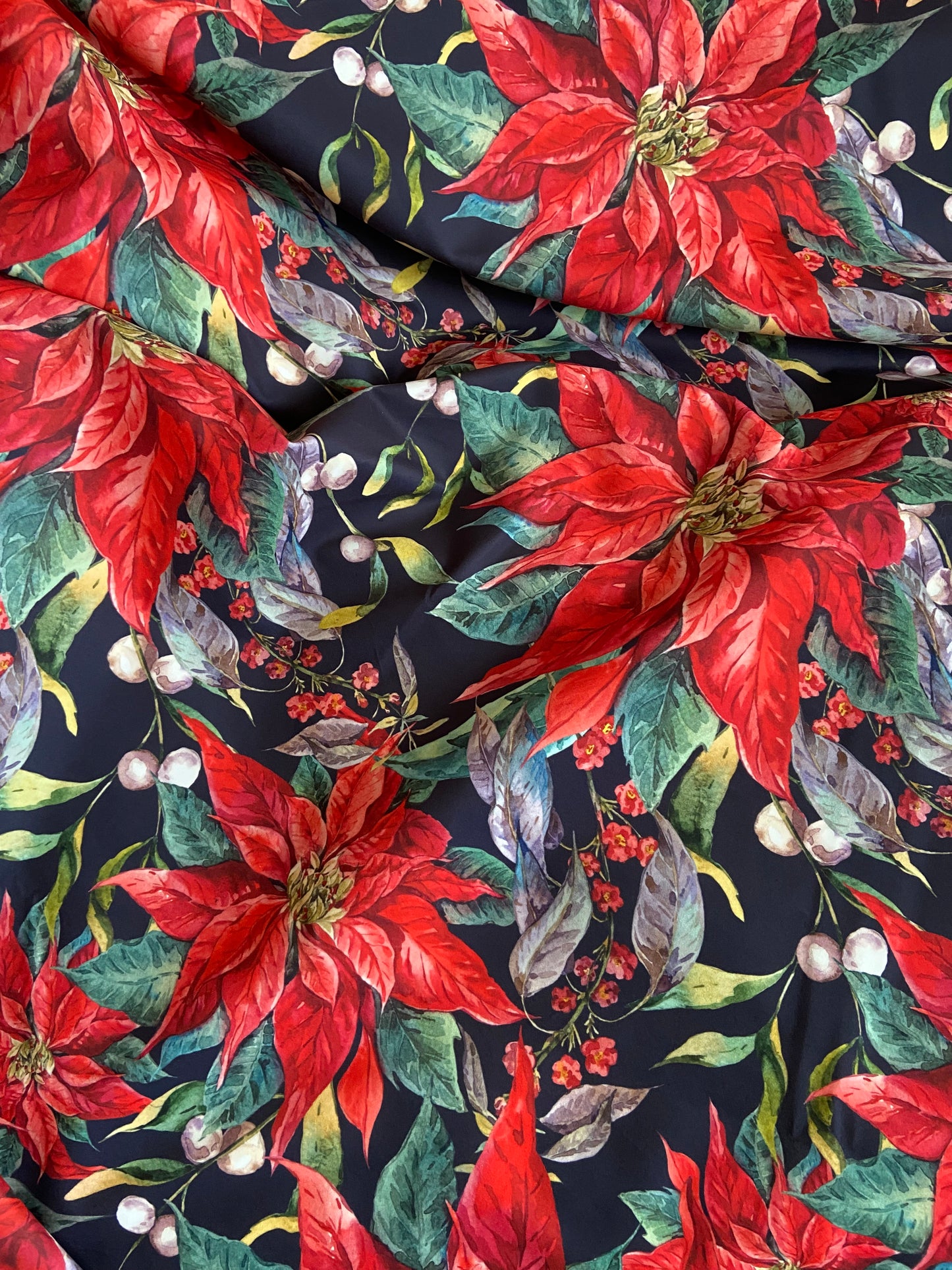 Red Velvet Poinsettia Cushion Cover