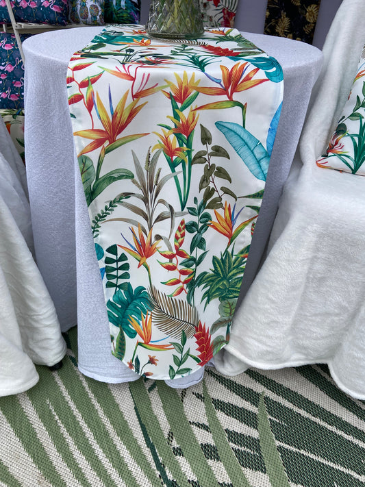 White Heliconia Table Runner