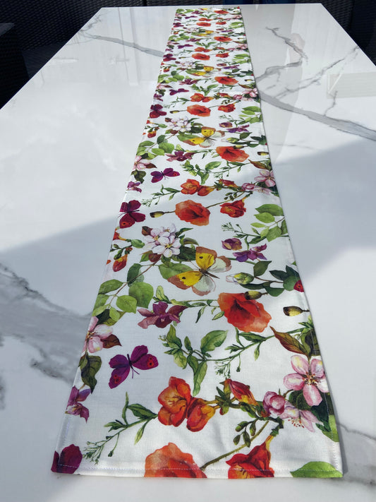 Butterflies and Flowers Table Runner