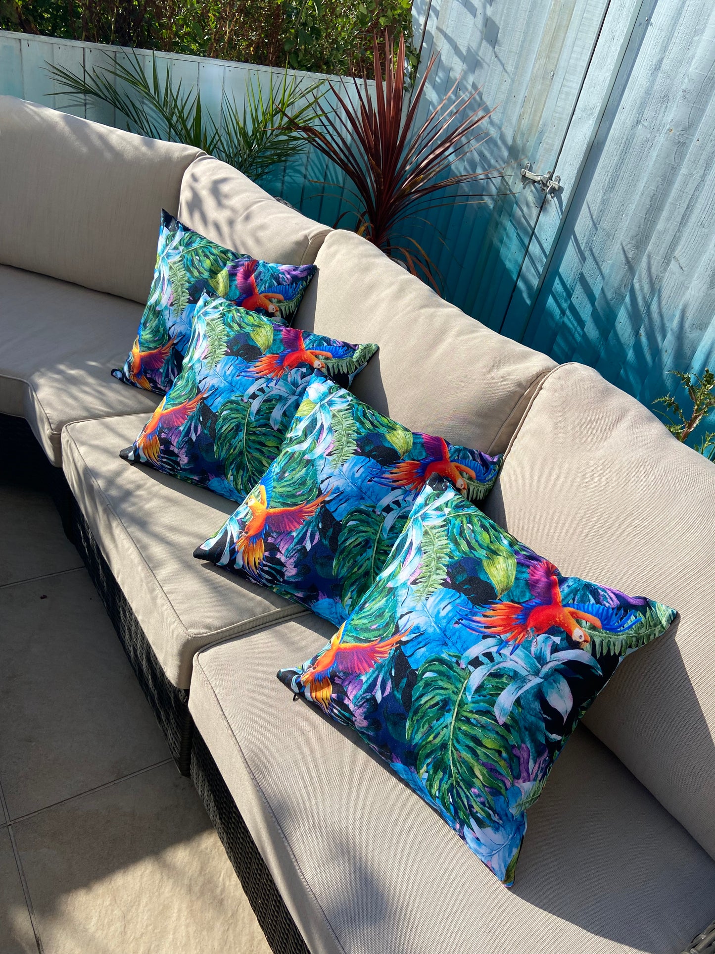 Tropical Cockatoos Outdoor Cushion Cover