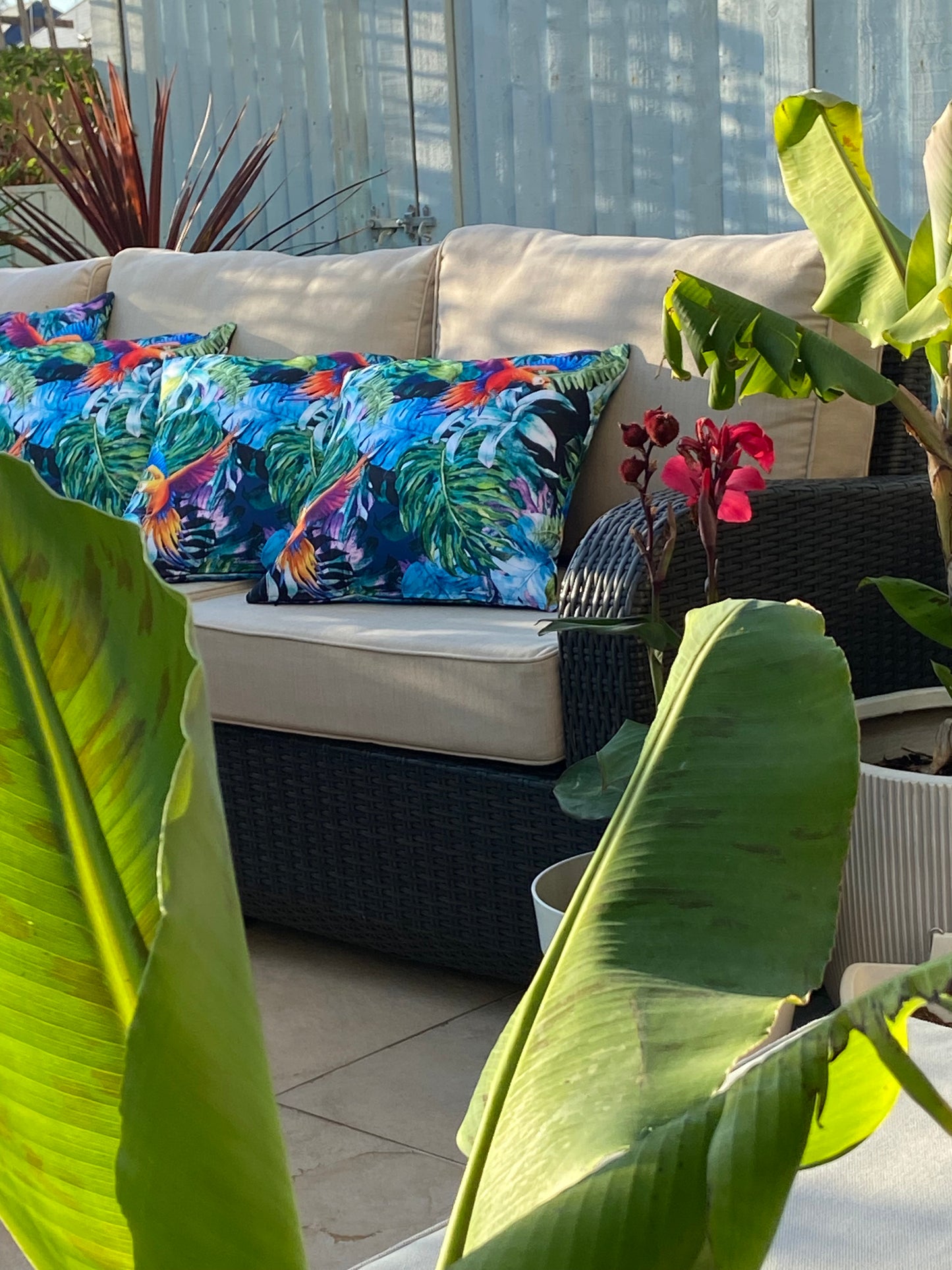 Tropical Cockatoos Outdoor Cushion Cover