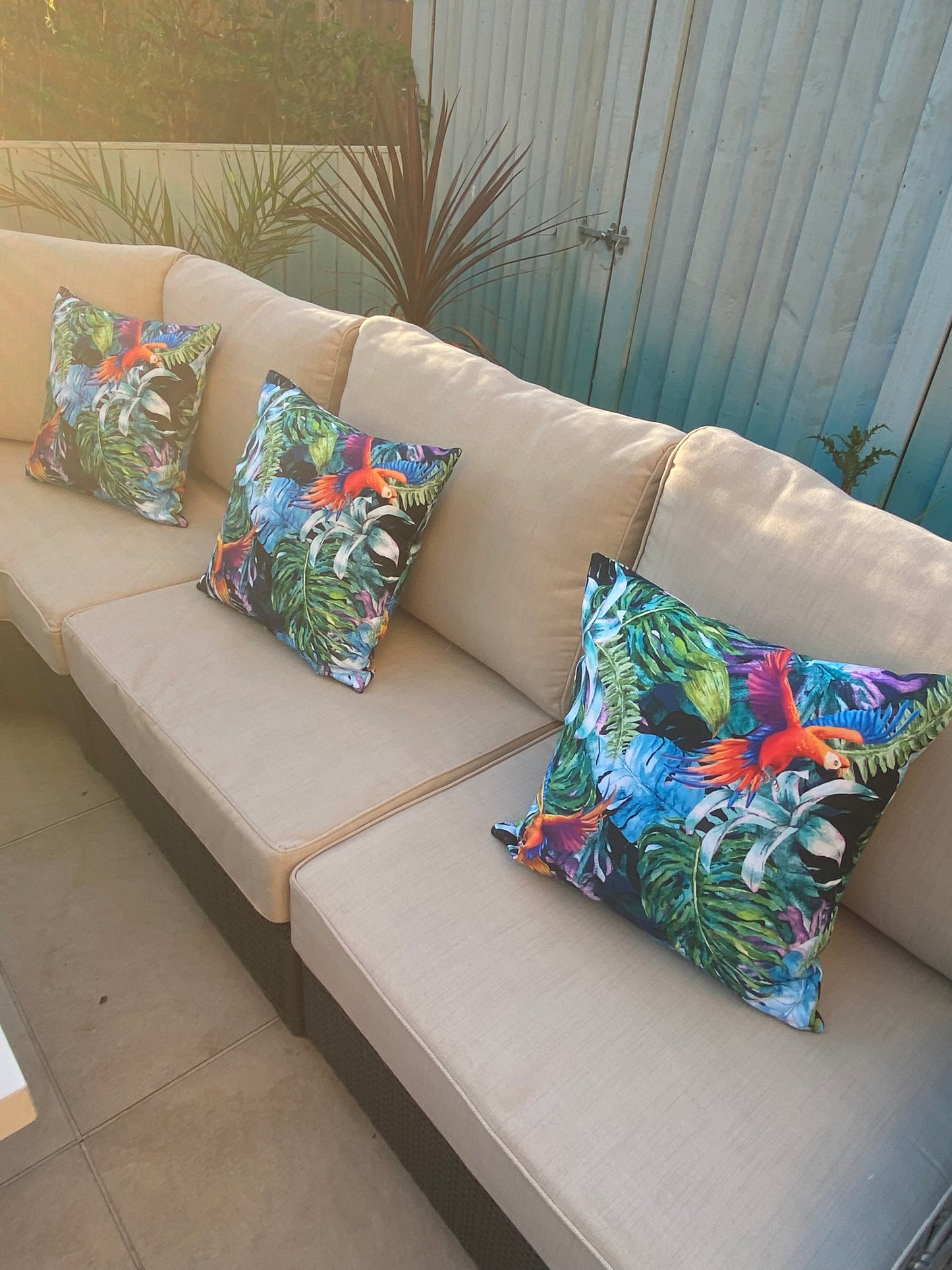 Tropical Cockatoos Outdoor Cushion Cover