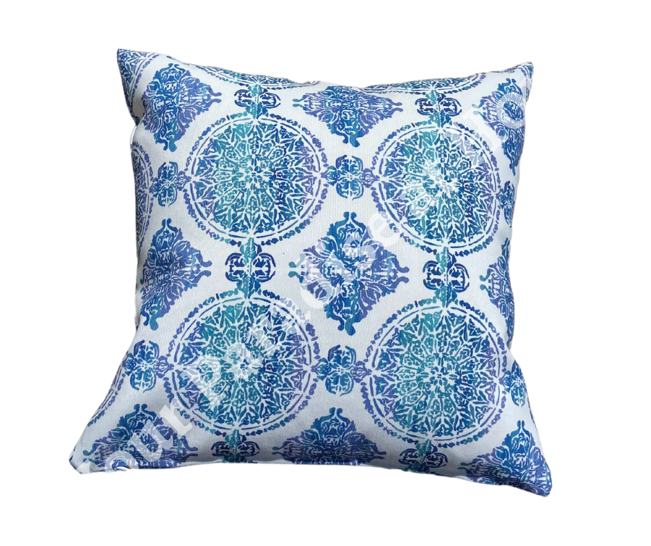 Ocean Blue Ornaments Outdoor Cushion Cover