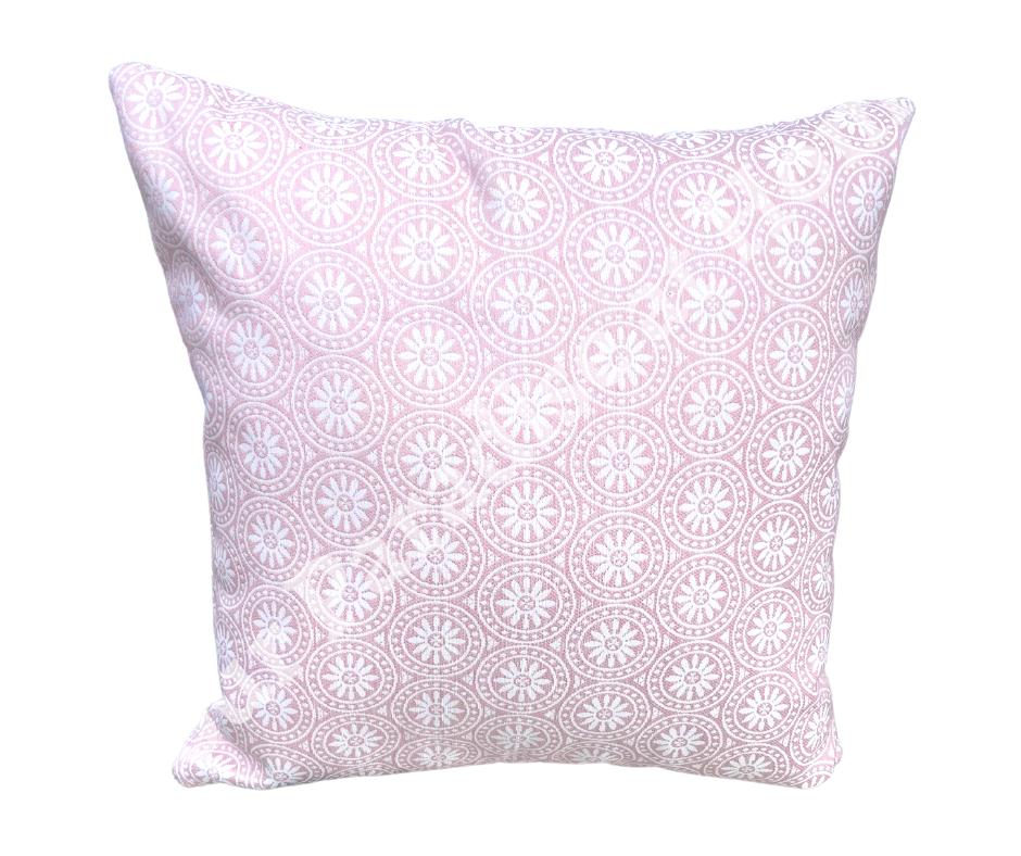 Pink Pastel Flowers Outdoor Cushion Cover