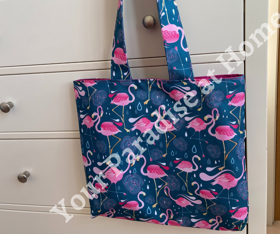 Pink Flamingos Tote Bag with zipped inside pocket