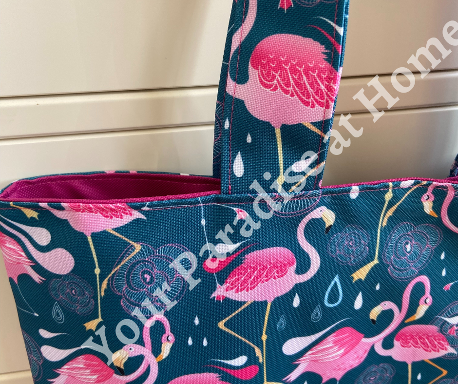 Pink Flamingos Tote Bag with zipped inside pocket