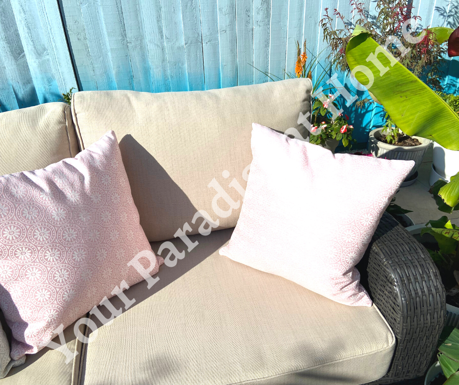 Pink Pastel Flowers Outdoor Cushion Cover