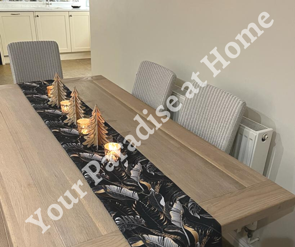 Black & Gold Exotic Jungle Table Runner