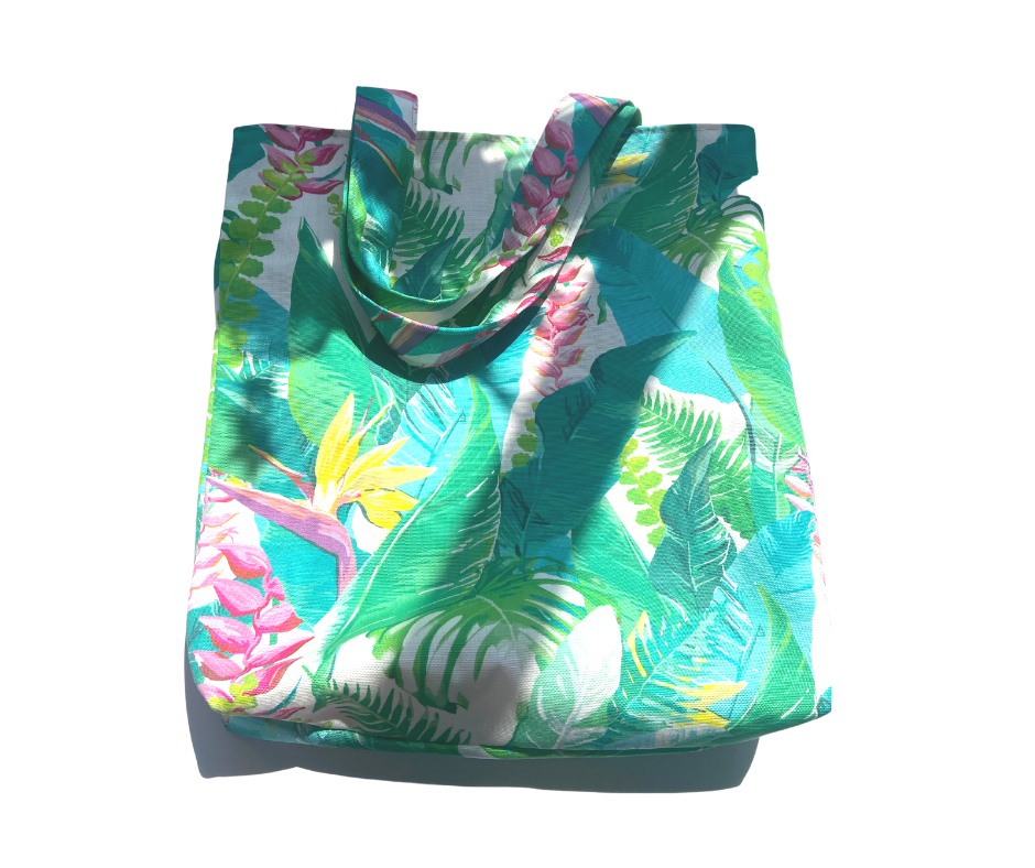 Turquoise Jungle Tote Bag