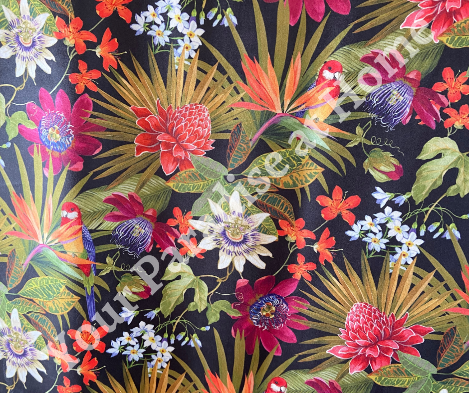 Tropical Flowers Velvet Cushion Cover