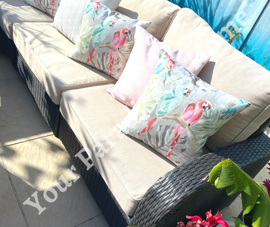 Pink Pastel Flowers Outdoor Cushion Cover