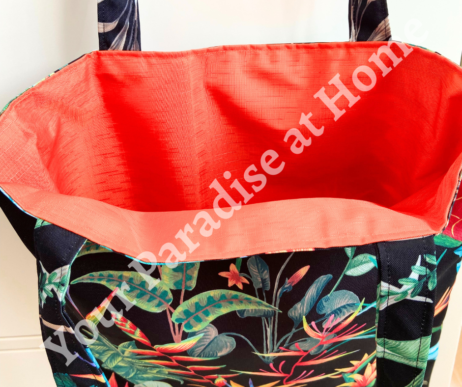 Bird of Paradise Tote Bag with zipped inside pocket