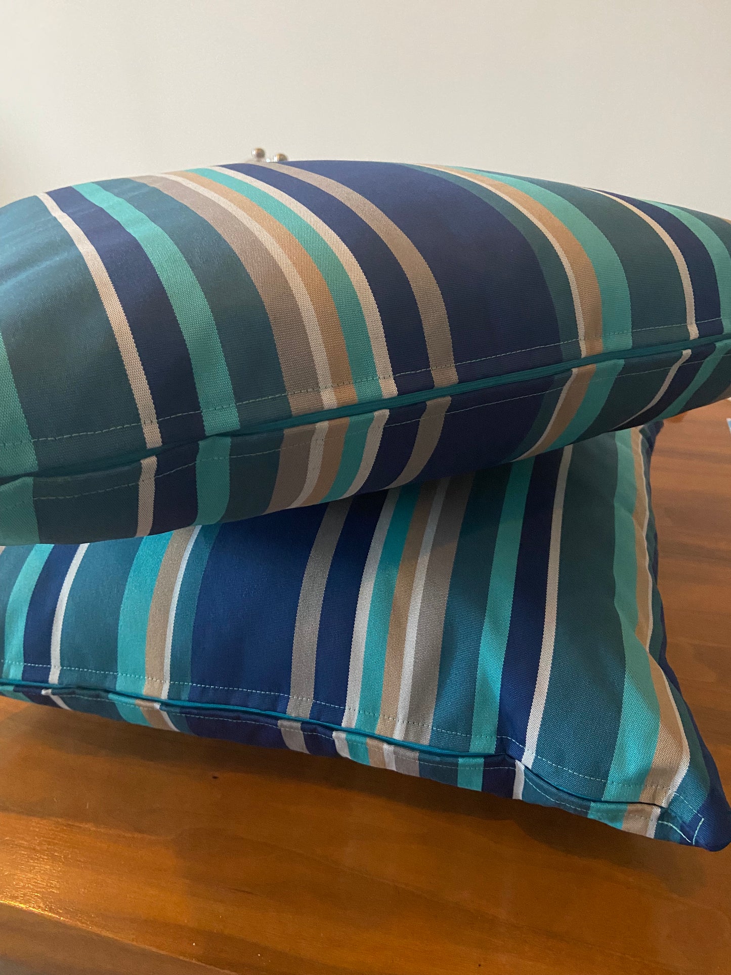 Beach Blue Stripes Cushion Cover