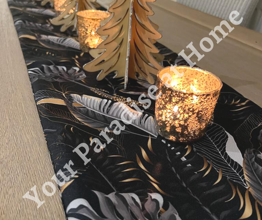 Black & Gold Exotic Jungle Table Runner