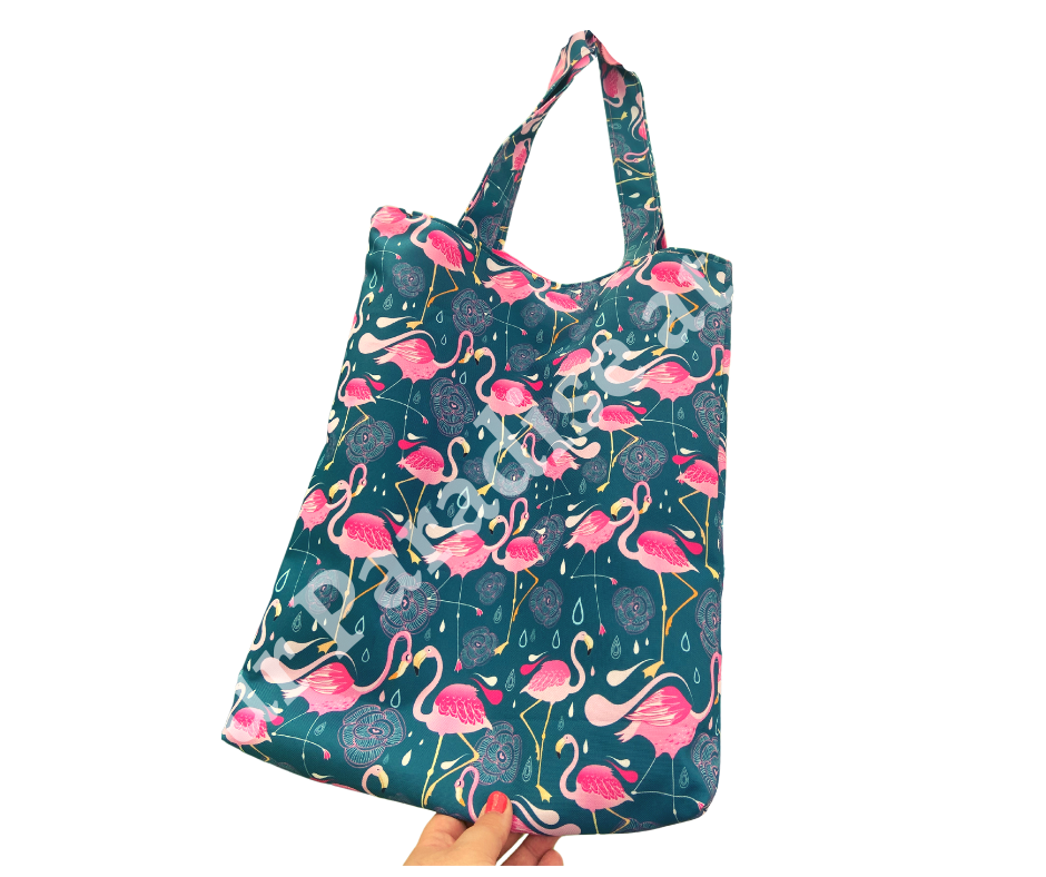 Pink Flamingos Tote Bag with zipped inside pocket
