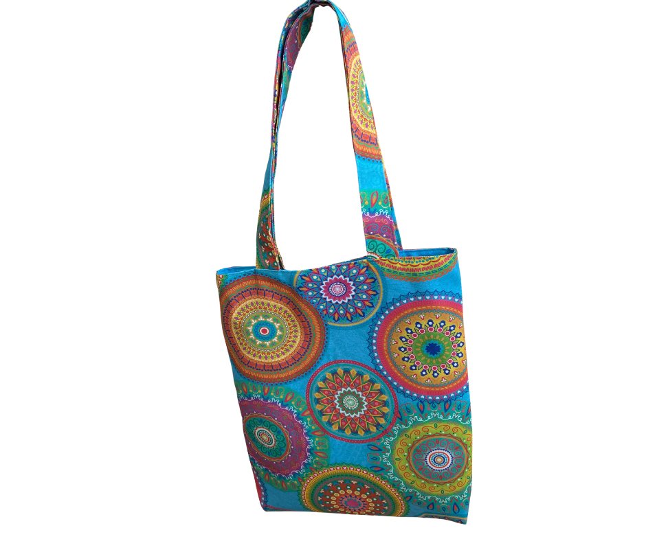 Turquoise Mandalas Tote Bag